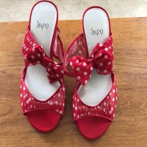 Impo Red and White Polka Dot Sandal